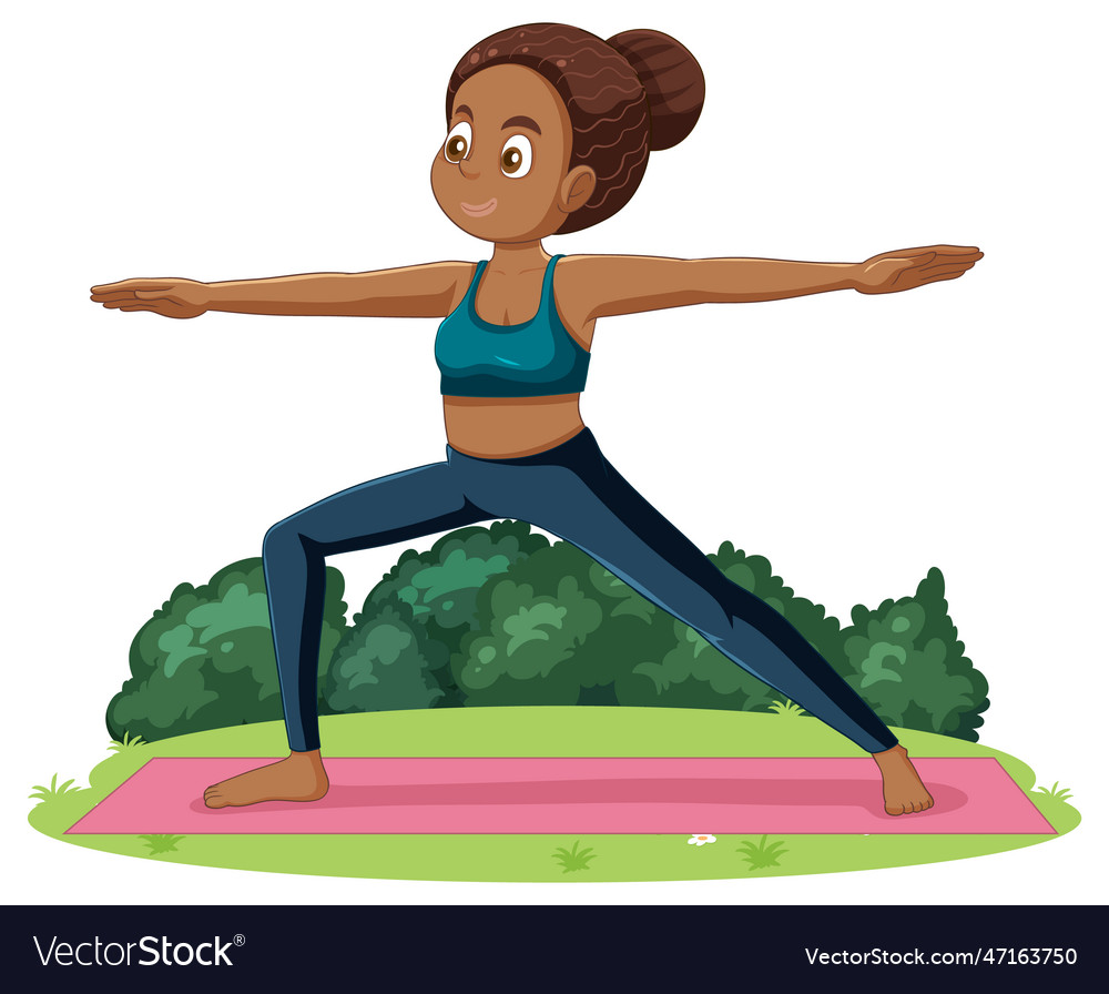 Girl practicing yoga in the garden