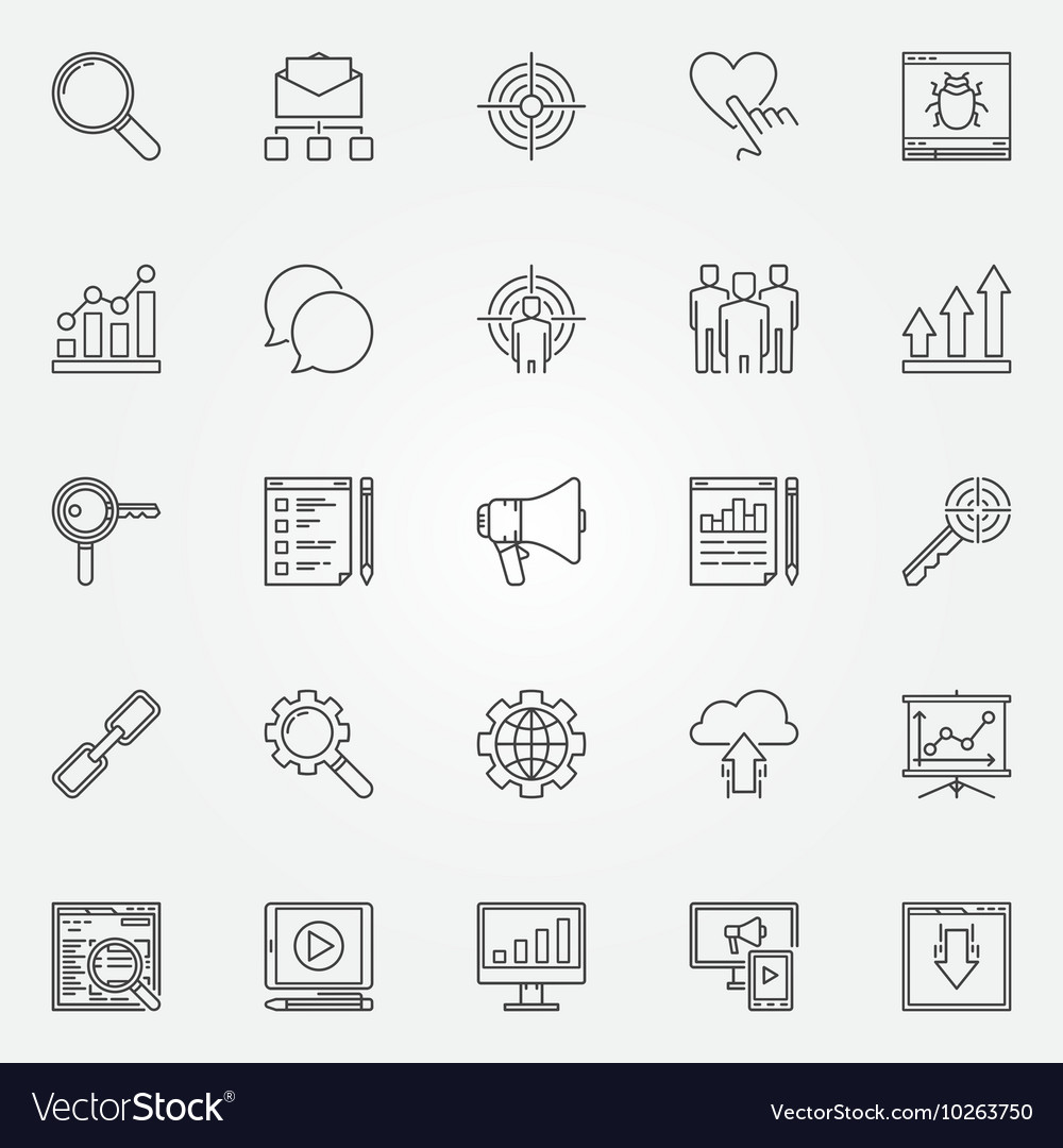 Internet marketing icons set