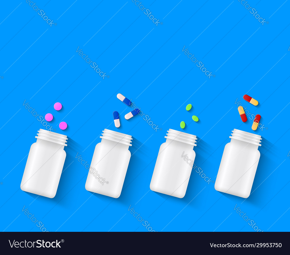 Pharmaceutical medicine concept with pill bottles