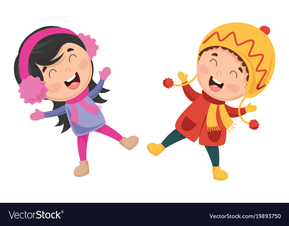 Winter Kids Royalty Free Vector Image - Vectorstock