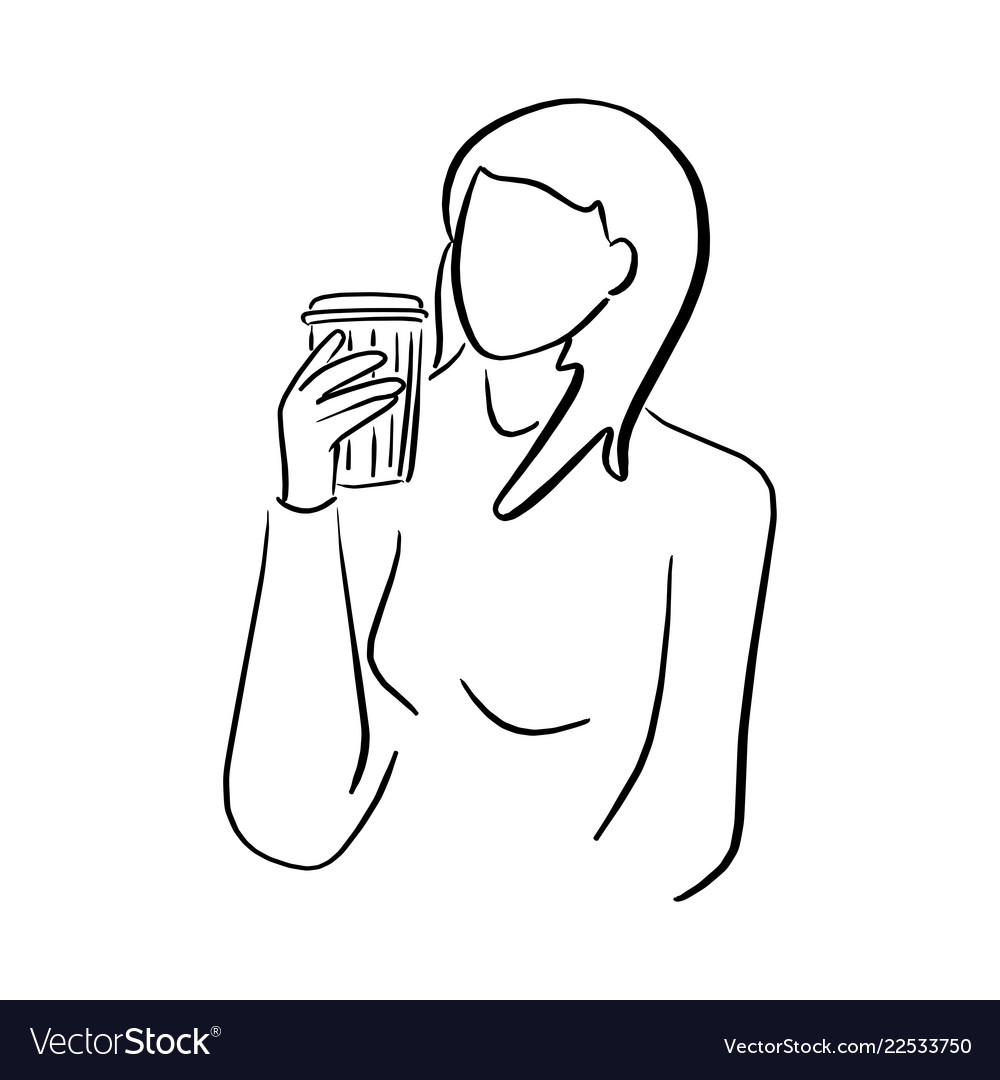 Woman holding paper cup of coffee