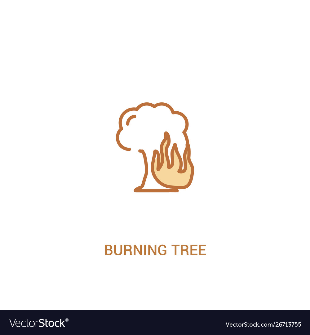 Burning Baum Konzept 2 farbige Icon einfache Linie