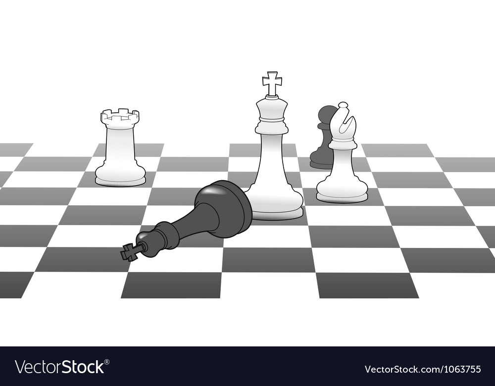 Angry king standing on a large chessboard and considering his next move in  a chess game, vector cartoon illustration on a white background Stock  Vector