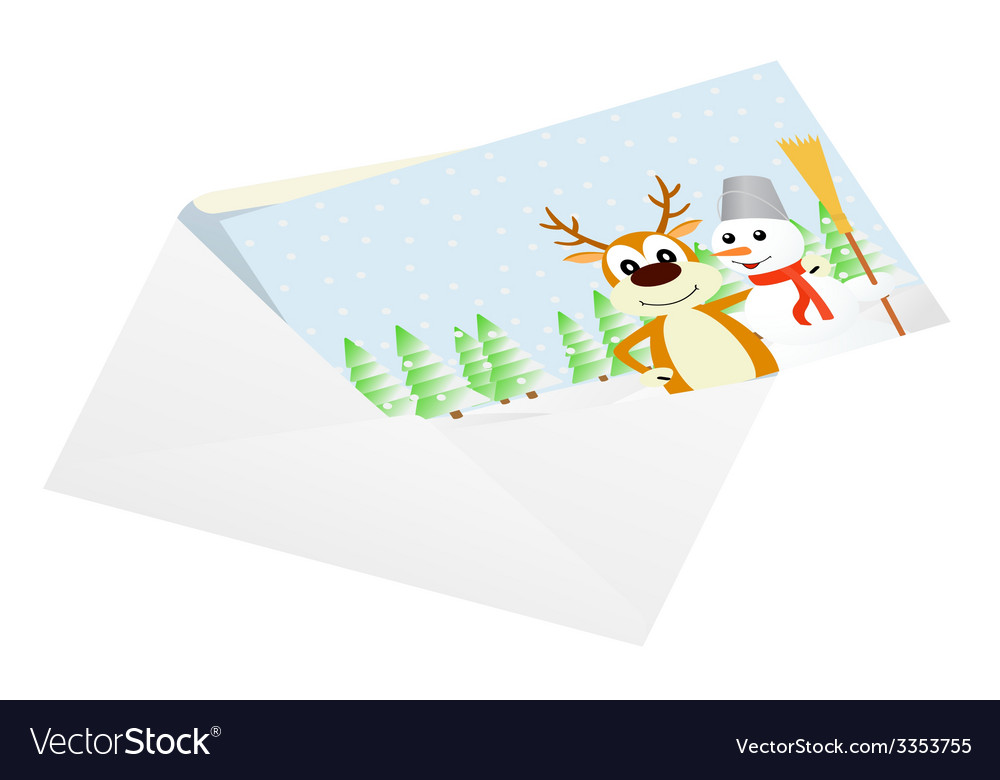 Christmas card in an envelope