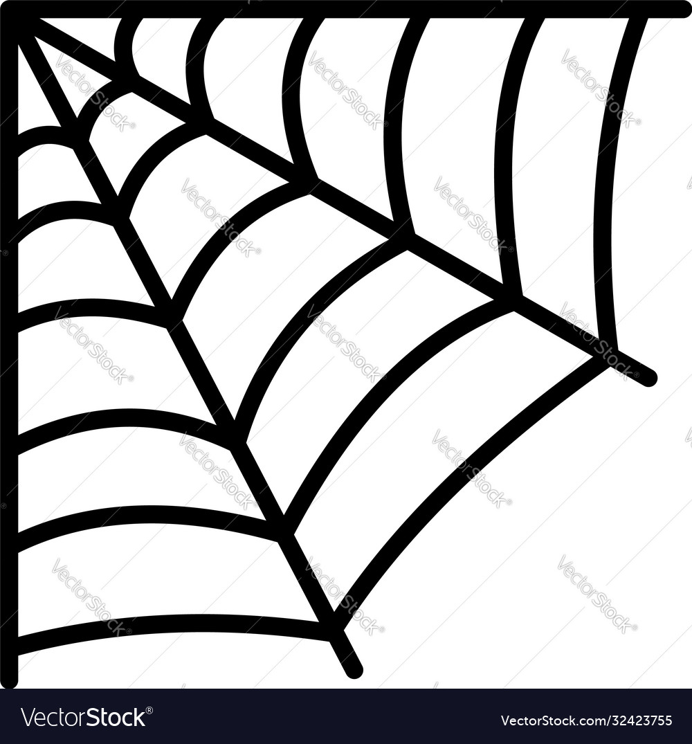 Corner Spider Web Icon Outline Style Royalty Free Vector