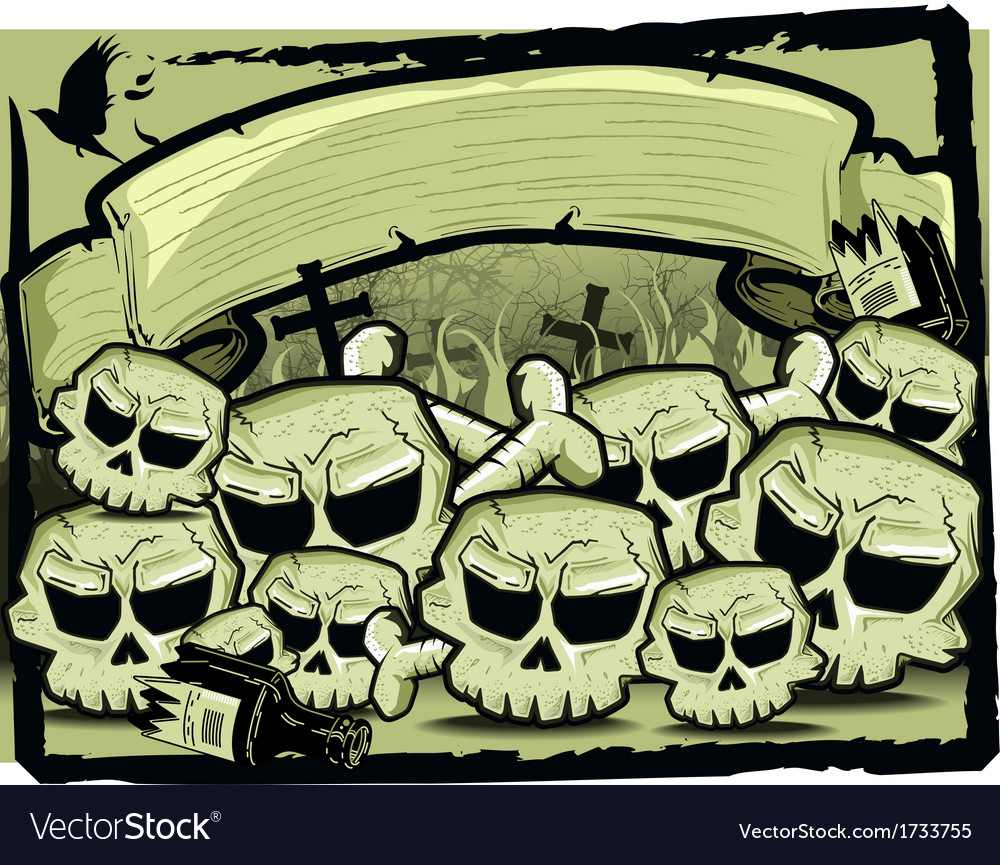 Detailed cartoon skull