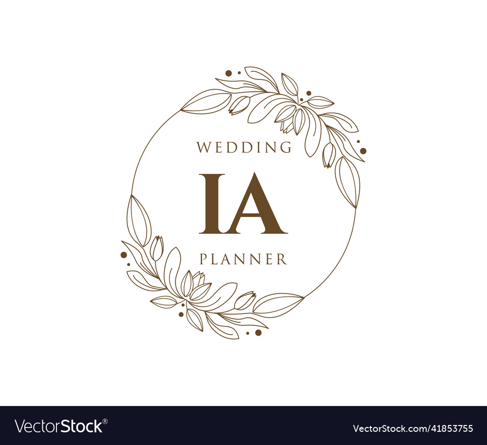 Ia initials letter wedding monogram logos