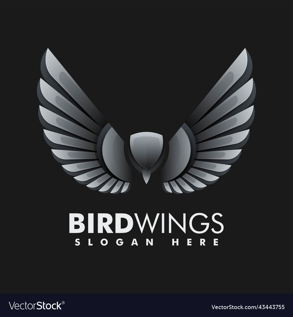 Logo bird wings gradient colorful style