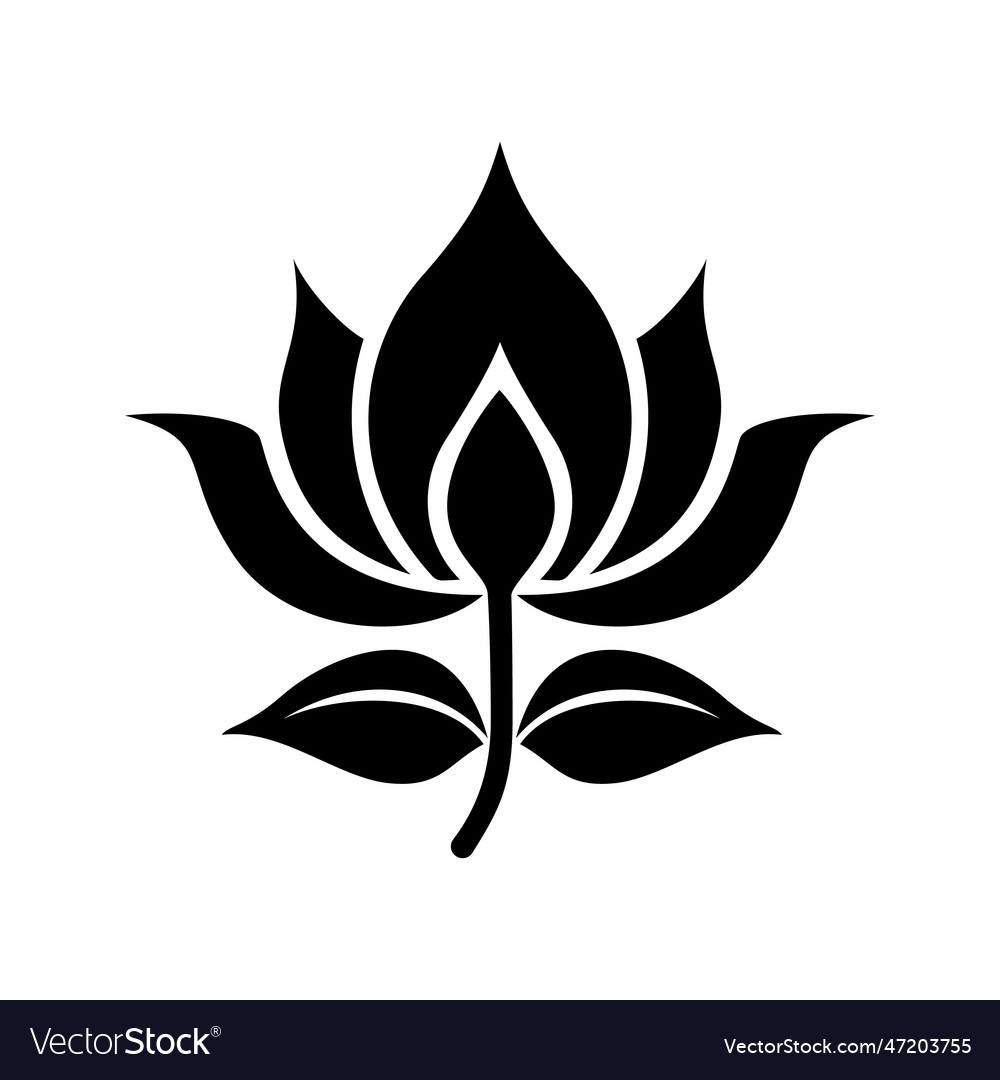 Lotus flower icon black