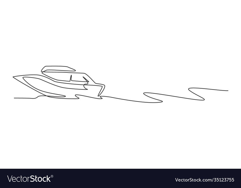 Speedboat on water. Illustration of a fast speedboat on the water