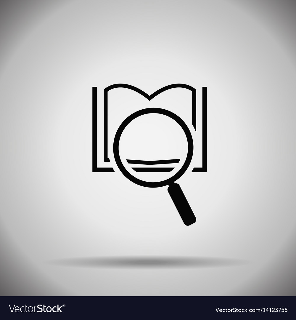 Search book icon magnifier and symbol