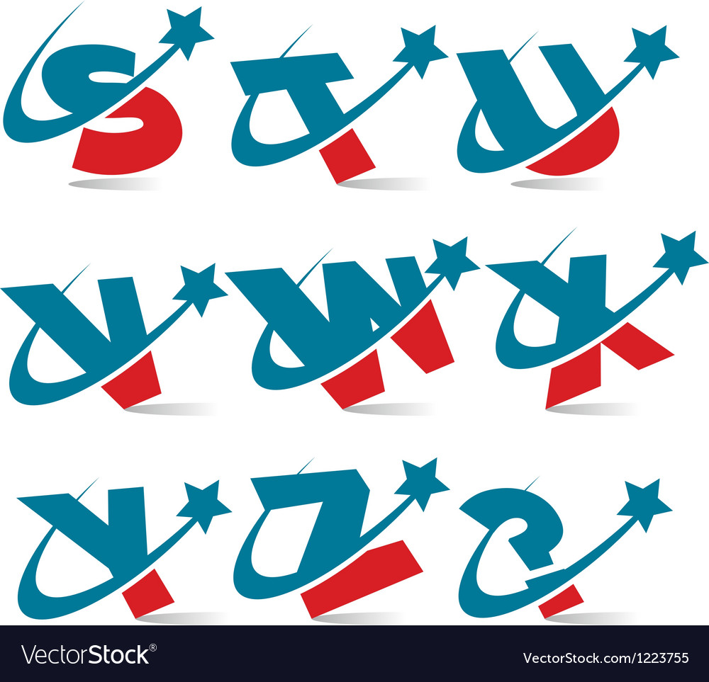 Swoosh patriotic alphabet logo