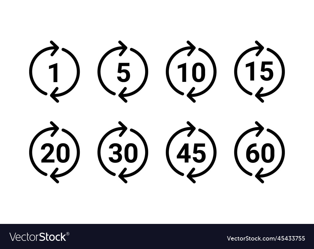 Time and clock countdown timer of circle arrow Vector Image