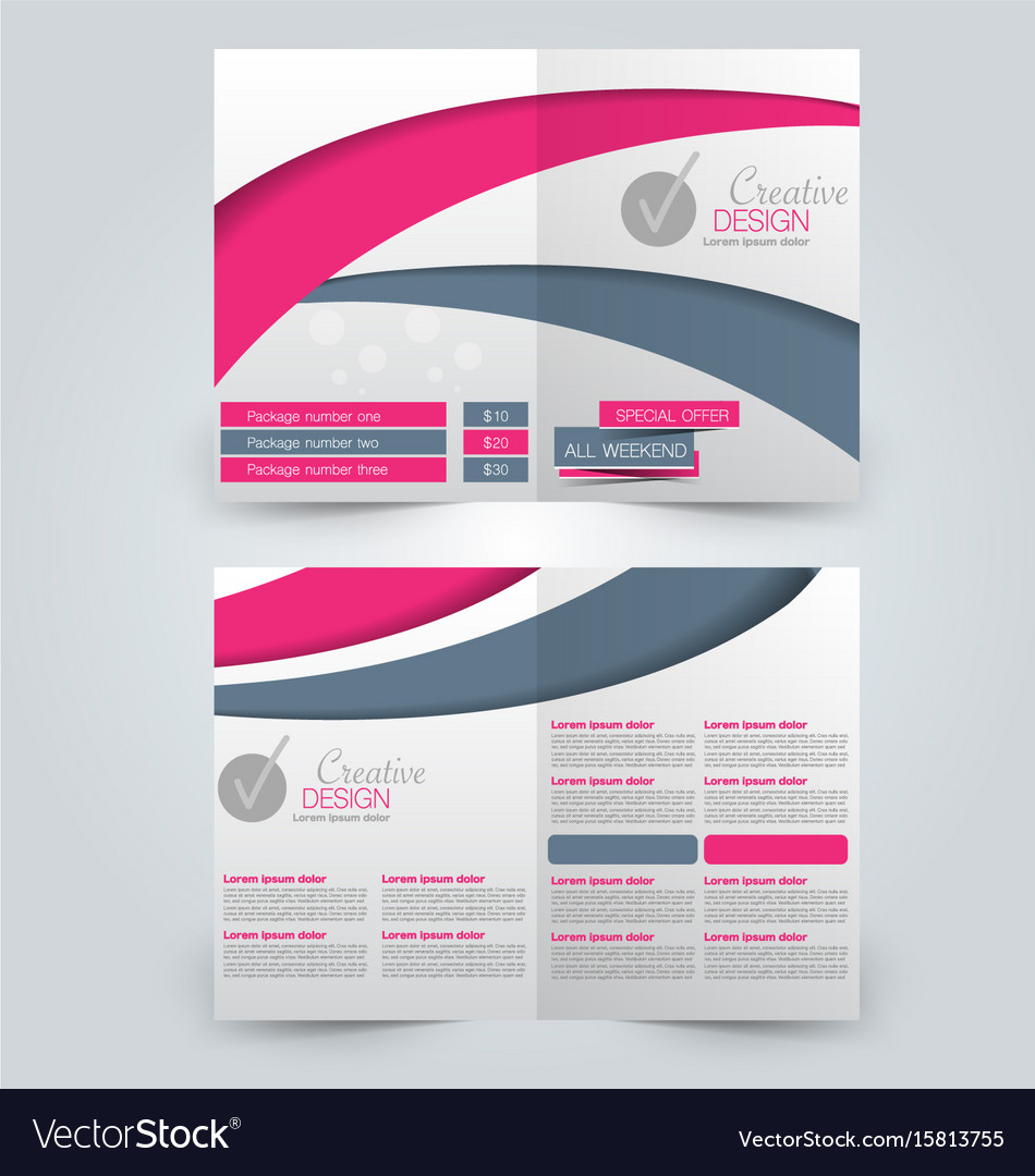 two page fold brochure template design royalty free vector