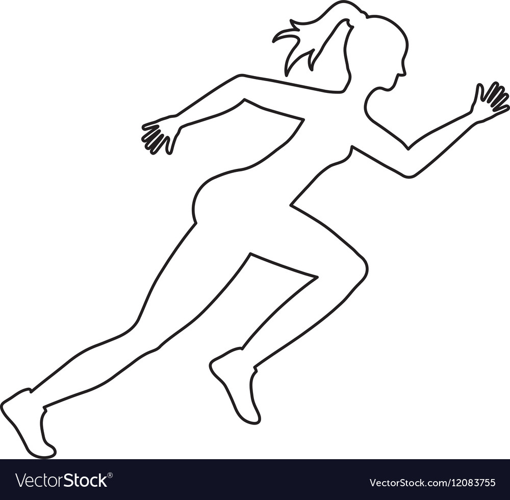 Woman running fitness Royalty Free Vector Image