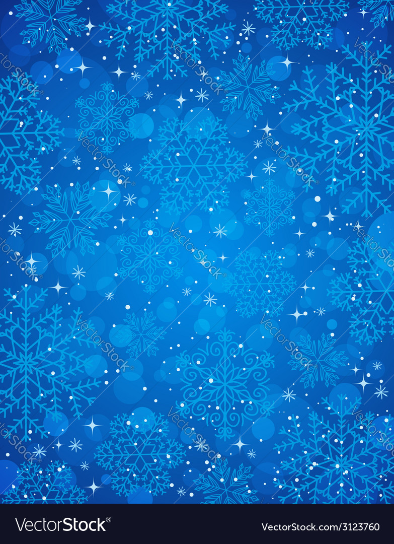 Blue christmas background with snowflakes