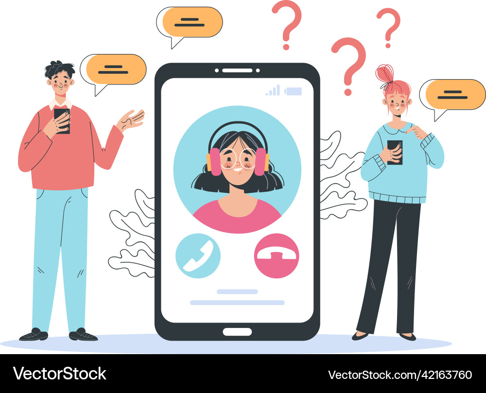 Customer support hotline concept Royalty Free Vector Image