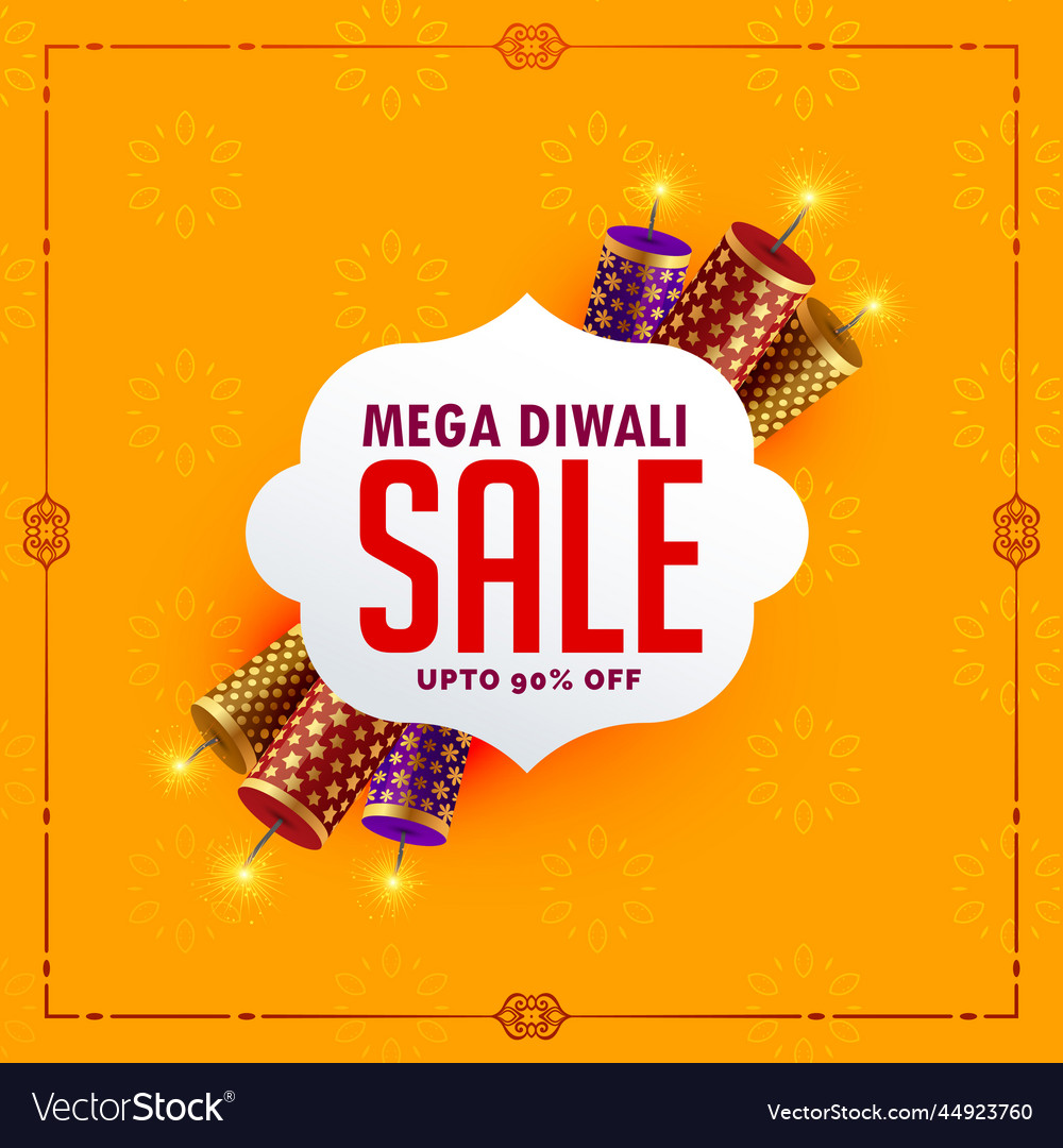 Festival sale background with diwali crackers