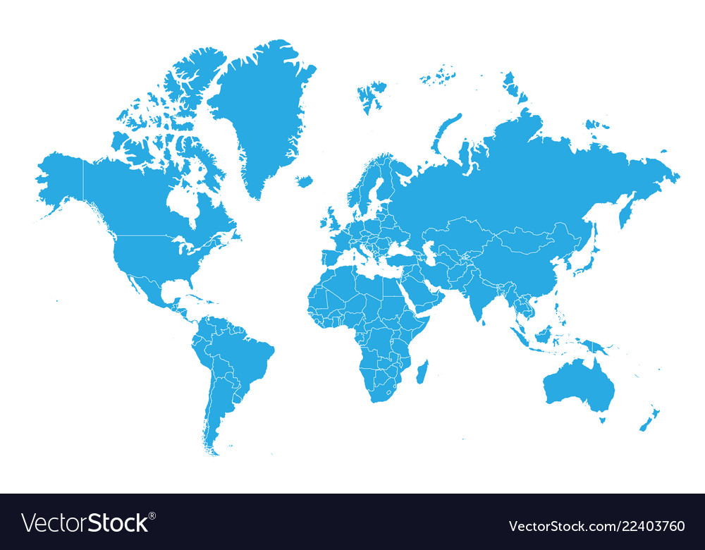 Map of world high detailed map - world Royalty Free Vector