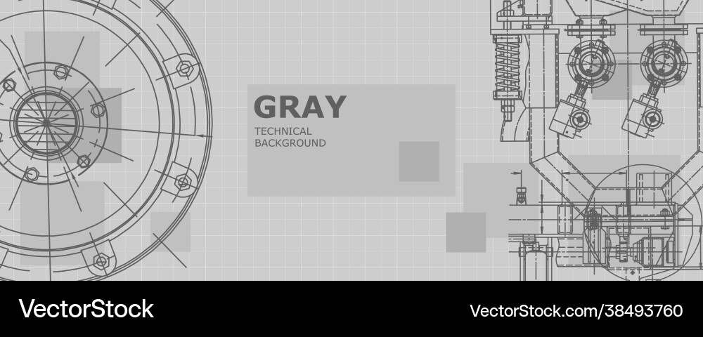 Mechanical engineering drawing Royalty Free Vector Image