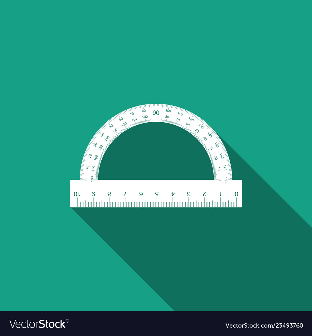 Protractor grid for measuring degrees icon