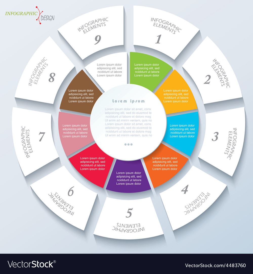 Template business presentation with nine segments