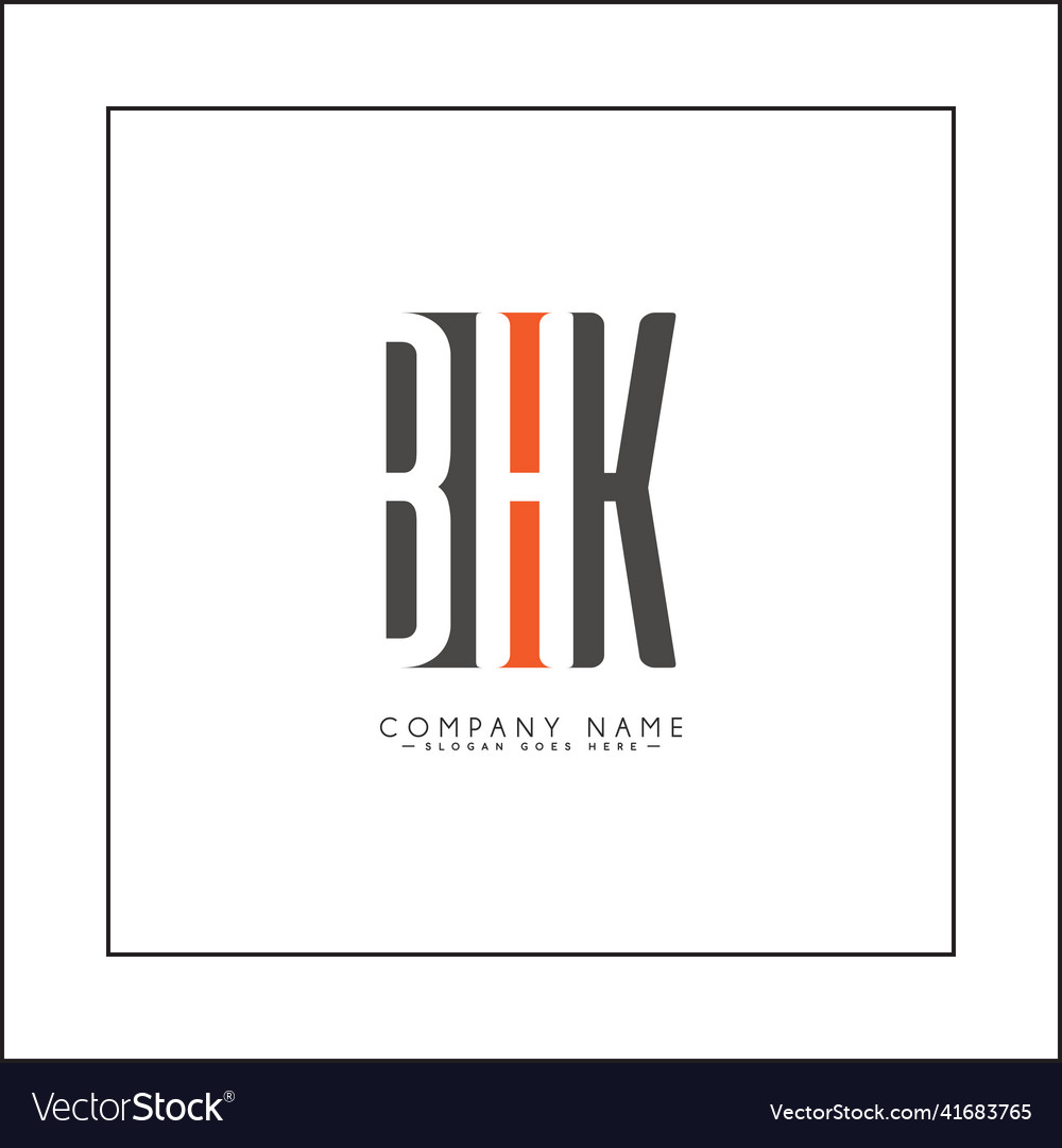 Initial letter bhk logo - minimal business Vector Image