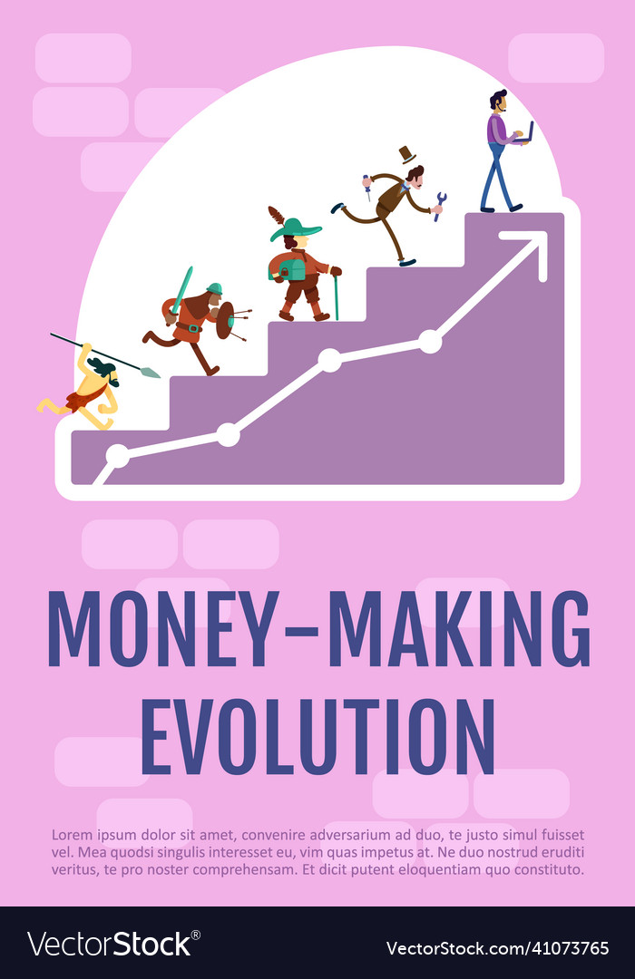 Money making evolution poster flat template