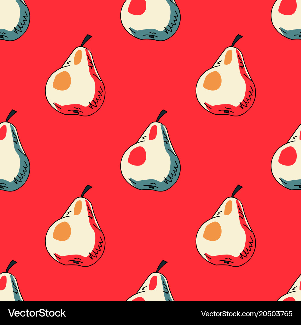 Pears seamless pattern Royalty Free Vector Image