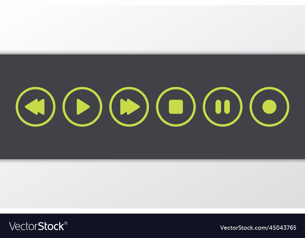 Play forward rewind stop pause record media Vector Image