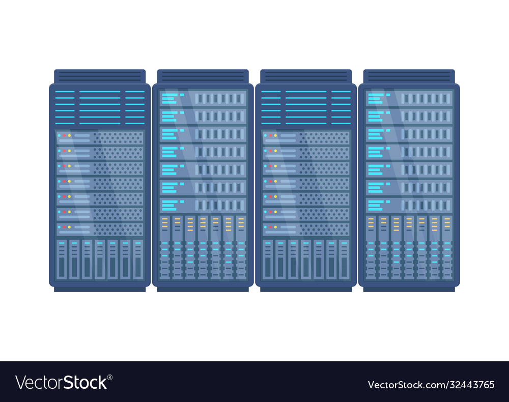 Server rack network station database hosting Vector Image