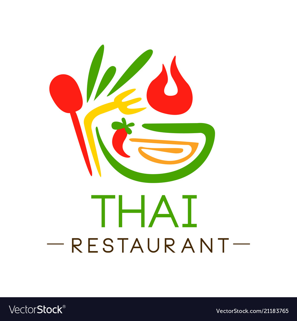 Download Thai restaurant logo design authentic traditional Vector Image