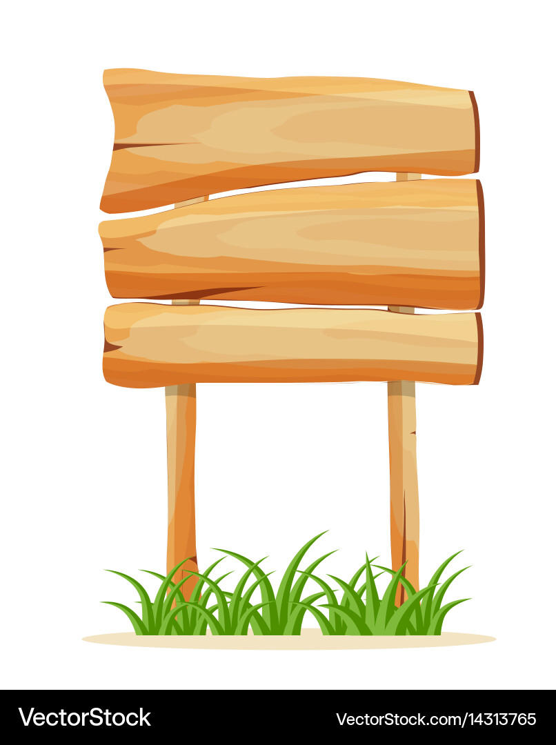 Wooden empty signboard icon Royalty Free Vector Image