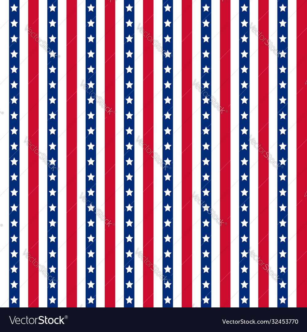 American Stars And Stripes Seamless Pattern Vector Image