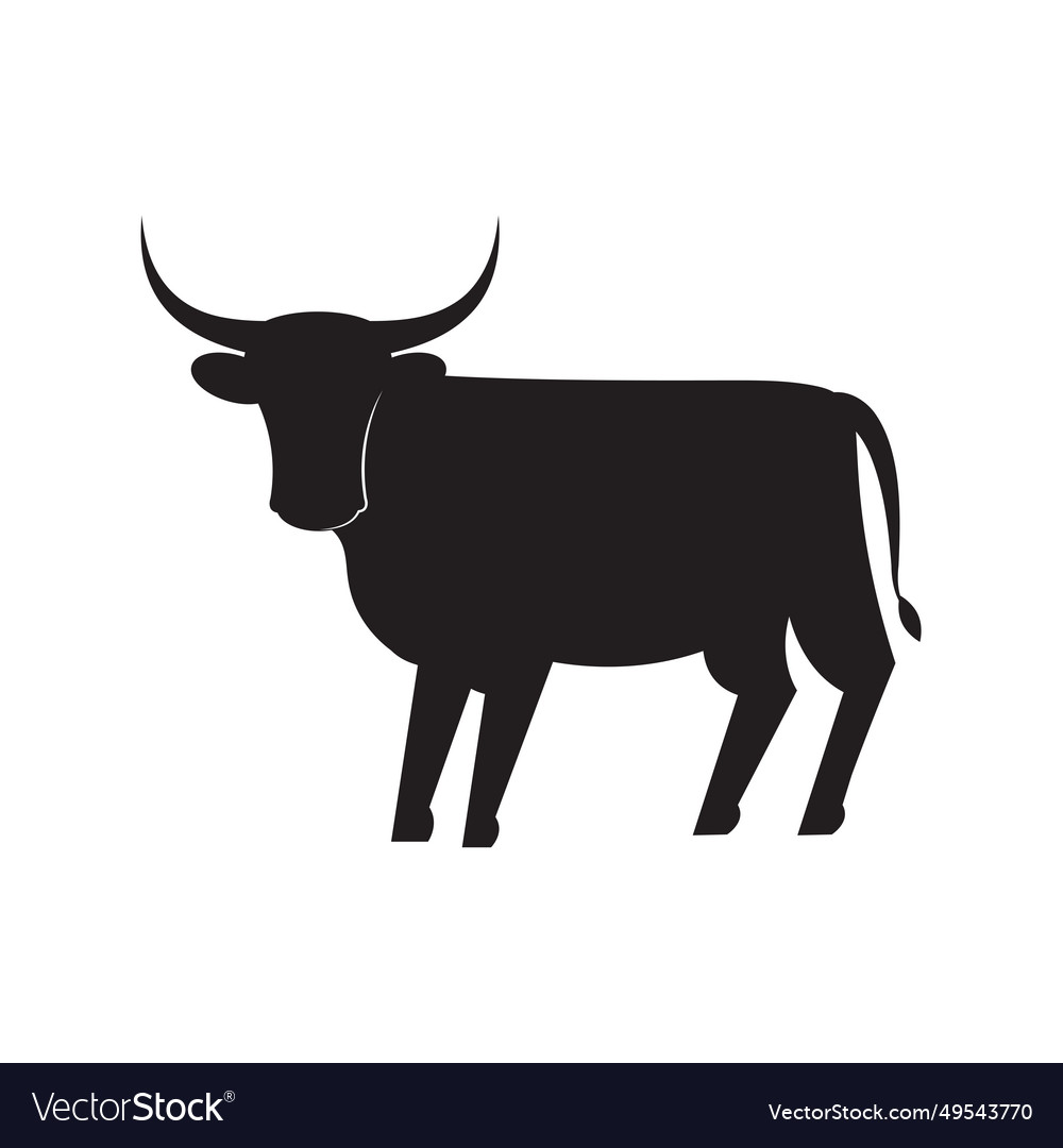 Bull silhouette icon Royalty Free Vector Image