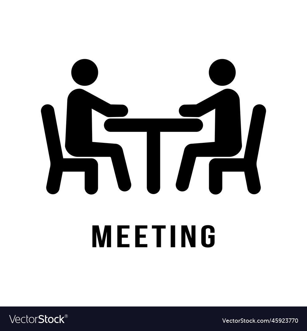 Business meeting solid pictogram isolated on white