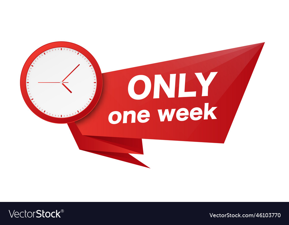 Business red banner only one week Royalty Free Vector Image