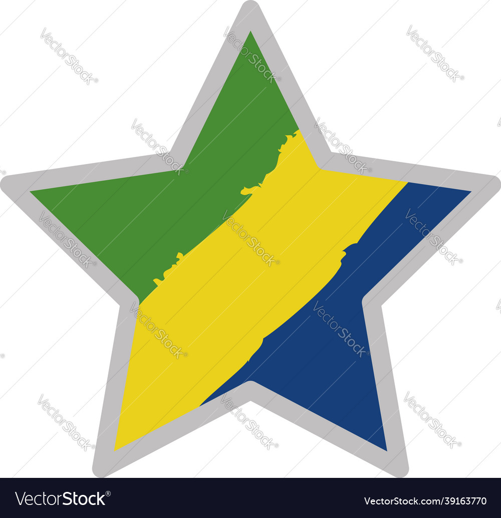 Gabon flag on a white background