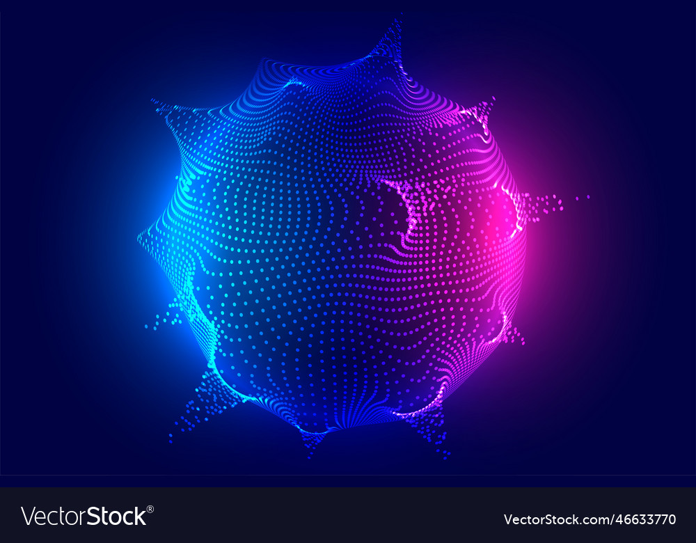 Glowing digital particle sphere technology