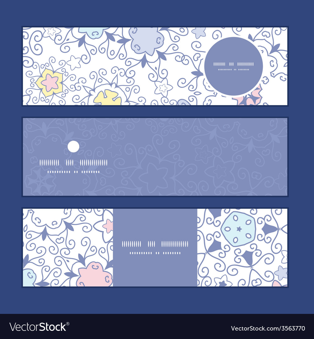 Ornamental abstract swirls horizontal banners set