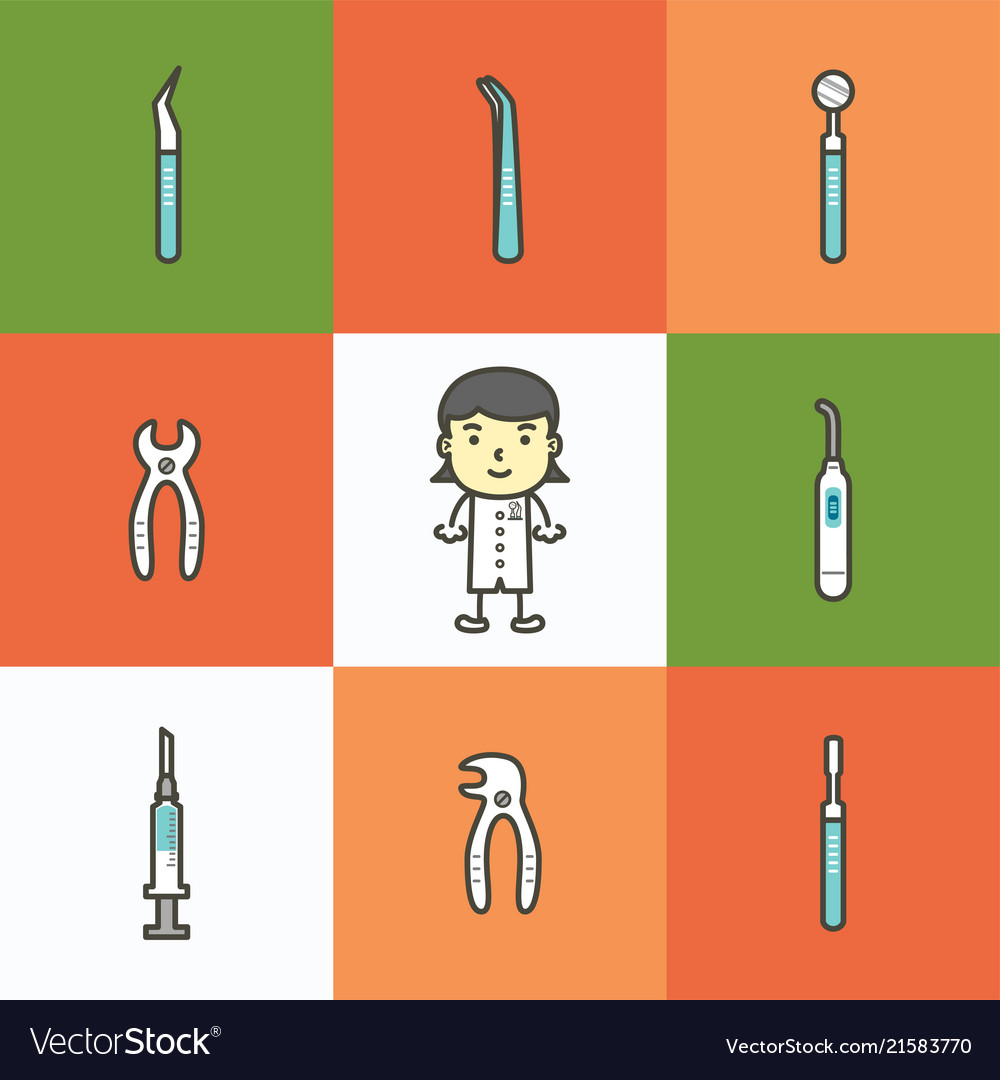 Set of dental care element for tooth concept 06 Vector Image