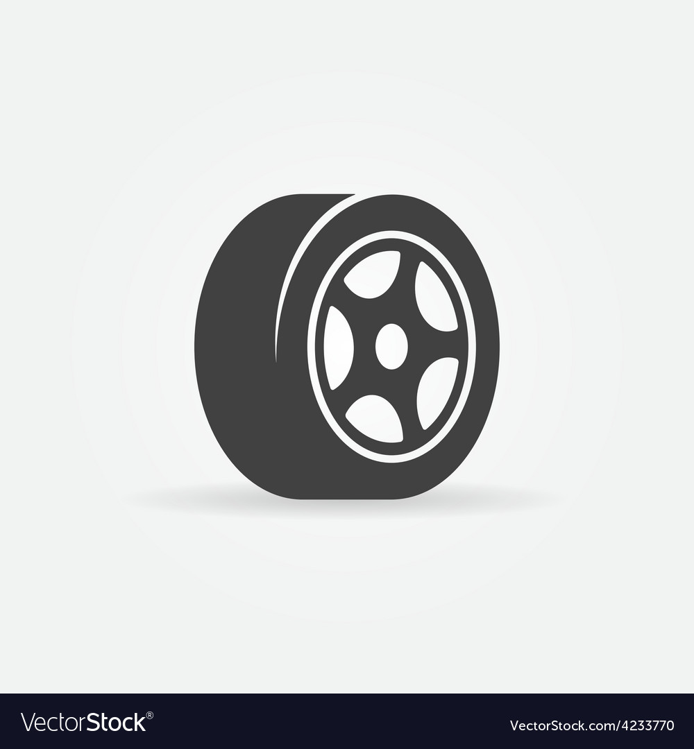 Tyre black symbol or icon Royalty Free Vector Image