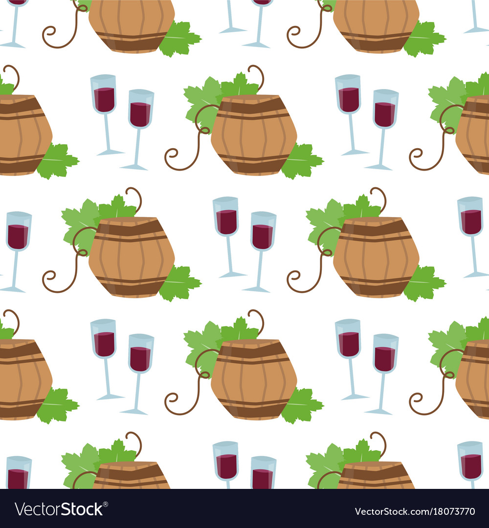 Wine seamless pattern with silhouettes