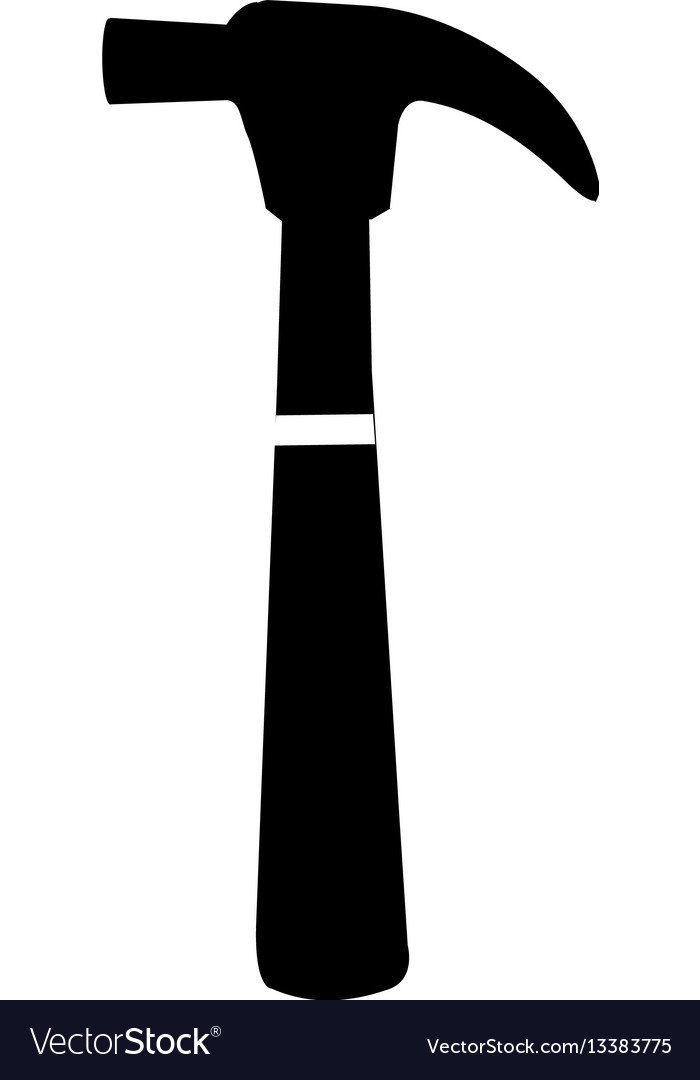 Schwarze Silhouette mit Hammerwerkzeug