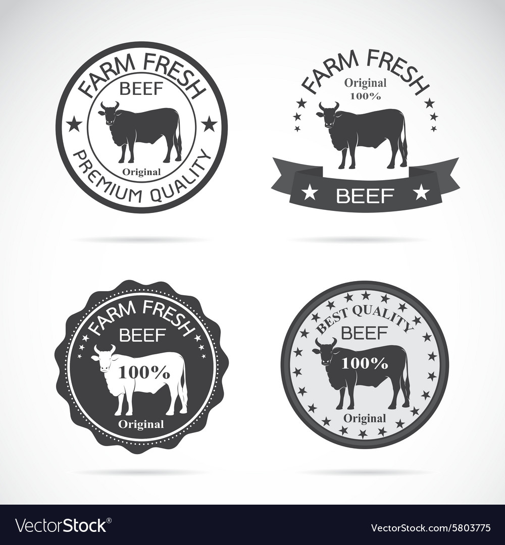 Cow label Royalty Free Vector Image - VectorStock