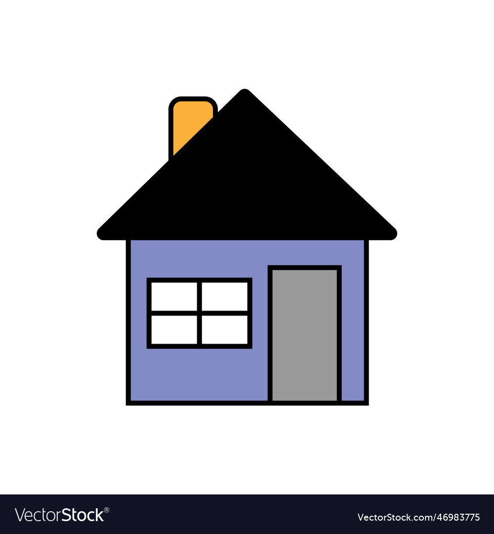 Drawing of house icon colorful design