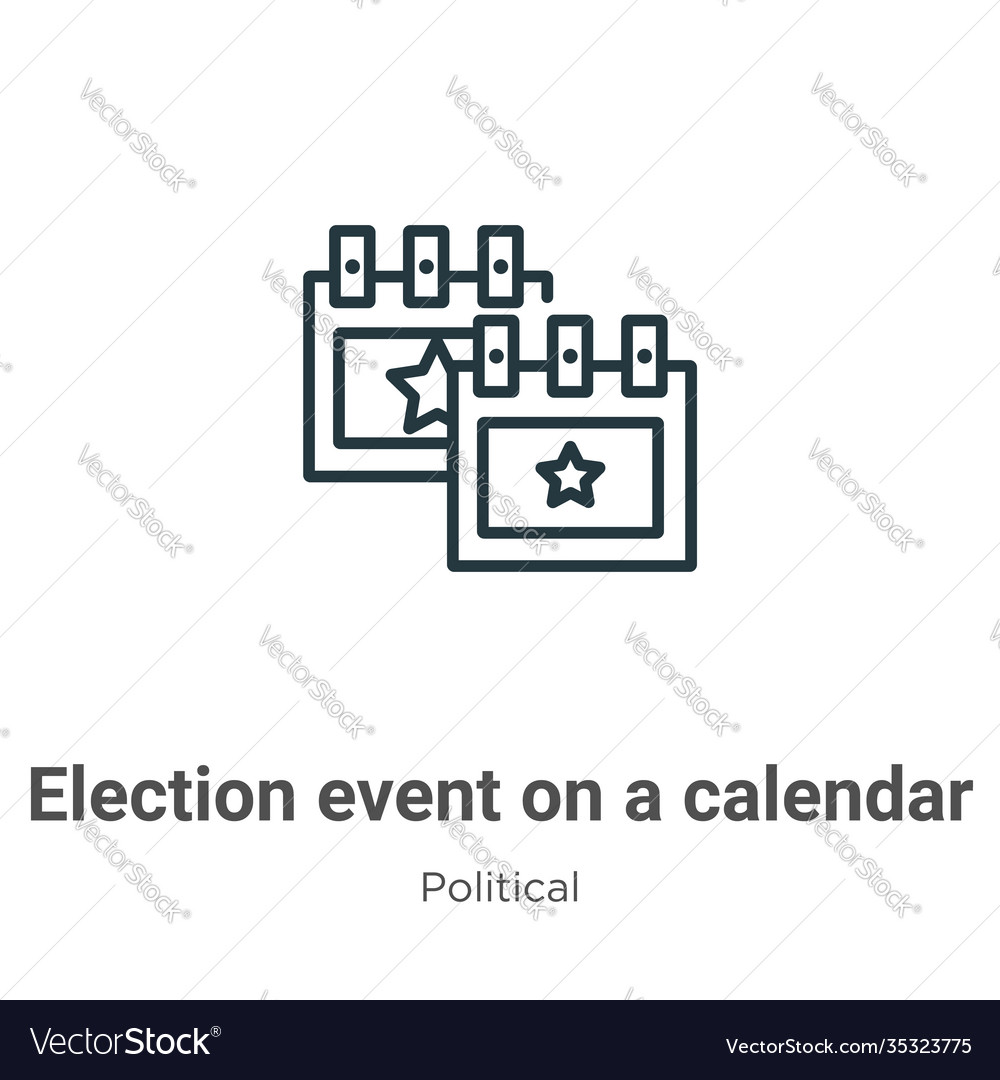 Election event on a calendar with star outline