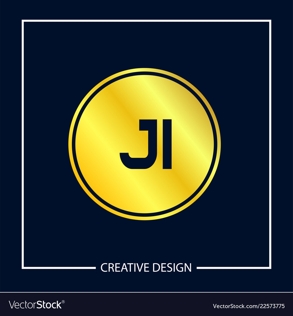 Initial letter ji logo template design Royalty Free Vector