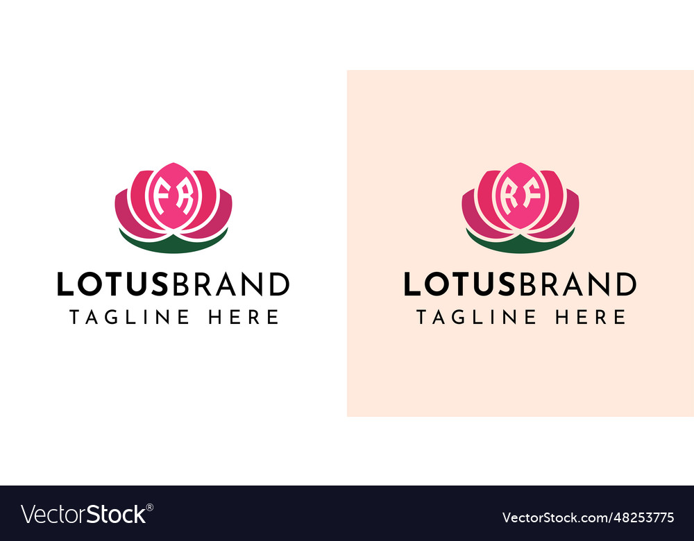 Buchstaben fr und rf lotus logo set passend