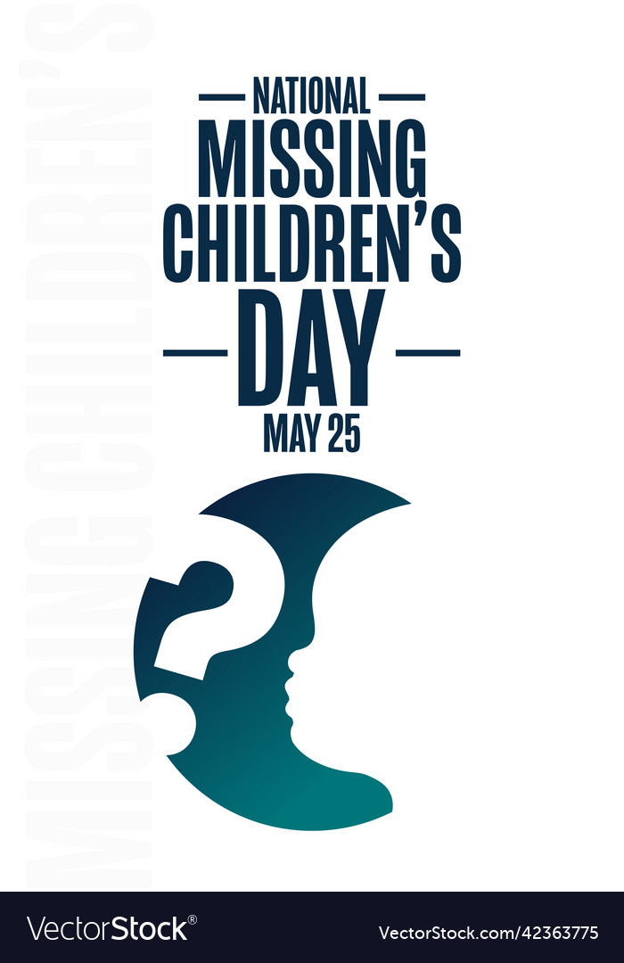 National missing children day may 25 holiday Vector Image